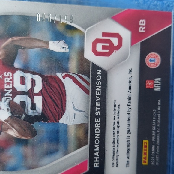 2021 Panini Prizm Draft Rhamondre Stevenson Blue Prizm Rookie card - Picture 4 of 6